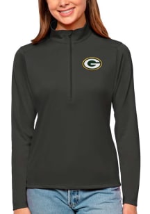 Antigua Green Bay Packers Womens Grey Tribute 1/4 Zip Pullover