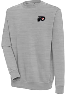 Antigua Philadelphia Flyers Mens Grey Victory Long Sleeve Crew Sweatshirt
