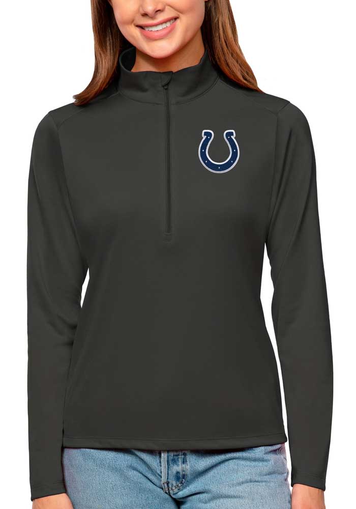 Antigua Indianapolis Colts Womens Grey Tribute Long Sleeve Pullover