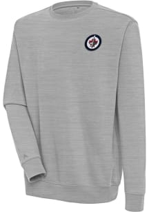 Antigua Winnipeg Jets Mens Grey Victory Long Sleeve Crew Sweatshirt