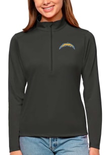 Antigua LA Chargers Womens Grey Tribute 1/4 Zip Pullover