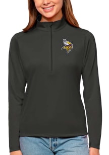 Antigua Minnesota Vikings Womens Grey Tribute 1/4 Zip Pullover