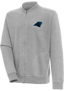 Antigua Carolina Panthers Mens Grey Victory Long Sleeve Full Zip Jacket