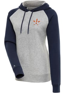 Antigua Houston Astros Womens Grey Victory Hooded Sweatshirt