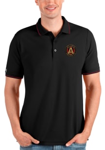 Antigua Atlanta United FC Mens Black Solid Pique Short Sleeve Polo