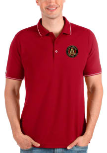 Antigua Atlanta United FC Mens Red Solid Pique Short Sleeve Polo