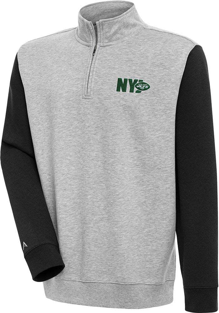 Antigua New York Jets Grey Victory Long Sleeve Hoodie, Grey, 52% Cot / 48% Poly, Size 3XL, Rally House