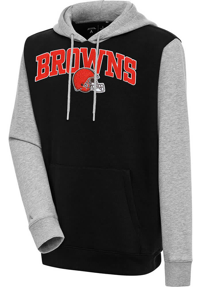 Antigua Cleveland Browns Black Victory Pullover Hoodie