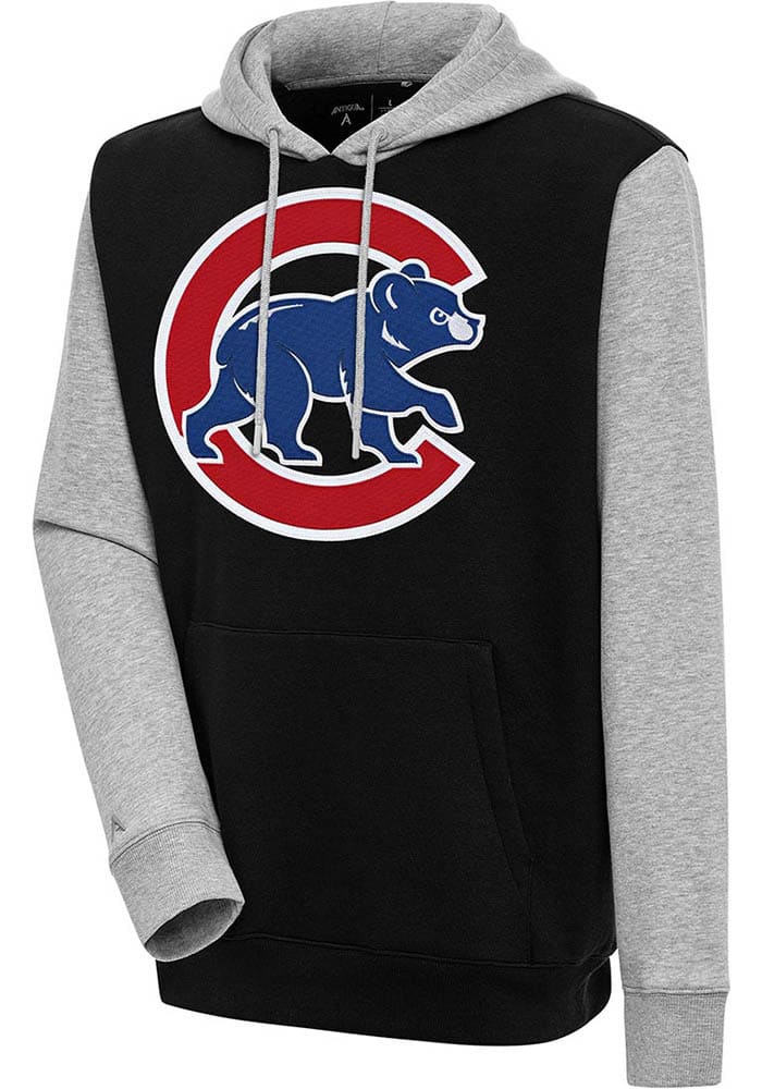 Antigua Chicago Cubs Black Victory Long Sleeve Hoodie, Black, 52% Cot / 48% Poly, Size XL, Rally House