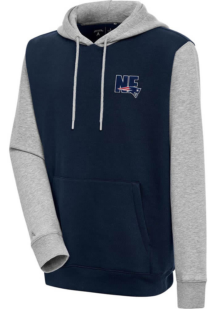 Antigua New England Patriots Women's Navy Blue Victory Hooded Sweatshirt, Navy Blue, 52% Cot / 48% Poly, Size S, Rally House