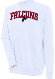 Antigua Atlanta Falcons Mens White Chenille Logo Victory Long Sleeve Crew Sweatshirt