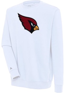 Antigua Arizona Cardinals Mens White Chenille Logo Victory Long Sleeve Crew Sweatshirt