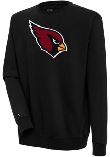 Antigua Arizona Cardinals Mens Black Chenille Logo Victory Long Sleeve Crew Sweatshirt