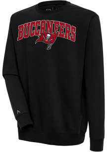 Antigua Tampa Bay Buccaneers Mens Black Chenille Logo Victory Long Sleeve Crew Sweatshirt