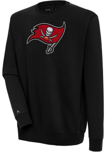 Antigua Tampa Bay Buccaneers Mens Black Chenille Logo Victory Long Sleeve Crew Sweatshirt