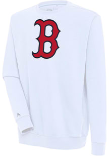 Antigua Boston Red Sox Mens White Full Front Victory Long Sleeve Crew Sweatshirt