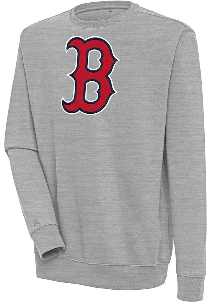 Antigua MLB Boston Red Sox Men's Victory Crew, Grey, Medium, Cotton