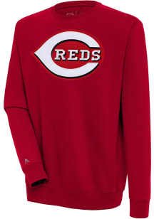 Antigua Cincinnati Reds Mens Red Victory Long Sleeve Crew Sweatshirt