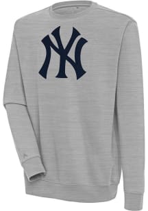 Antigua New York Yankees Mens Grey Victory Long Sleeve Crew Sweatshirt