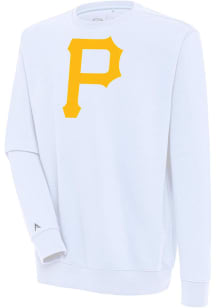 Antigua Pittsburgh Pirates Mens White Victory Long Sleeve Crew Sweatshirt