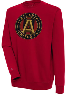 Antigua Atlanta United FC Mens Red Full Front Victory Long Sleeve Crew Sweatshirt