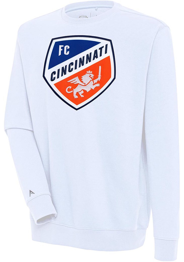 Antigua FC Cincinnati Mens Full Front Victory Long Sleeve Crew Sweatshirt