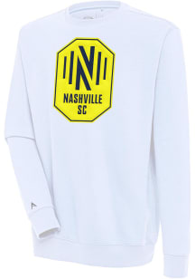 Antigua Nashville SC Mens White Victory Long Sleeve Crew Sweatshirt