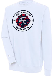 Antigua New England Revolution Mens White Victory Long Sleeve Crew Sweatshirt