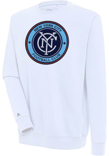Antigua New York City FC Mens White Victory Long Sleeve Crew Sweatshirt