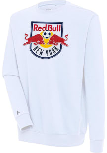 Antigua New York Red Bulls Mens White Victory Long Sleeve Crew Sweatshirt