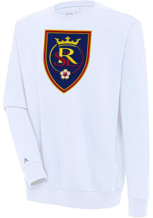 Antigua Real Salt Lake Mens White Victory Long Sleeve Crew Sweatshirt