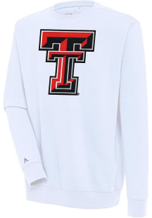 Antigua Texas Tech Red Raiders Mens White Victory Long Sleeve Crew Sweatshirt