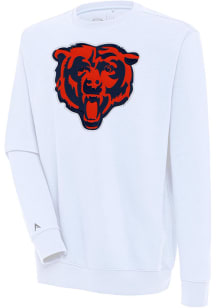 Antigua Chicago Bears Mens White Victory Long Sleeve Crew Sweatshirt