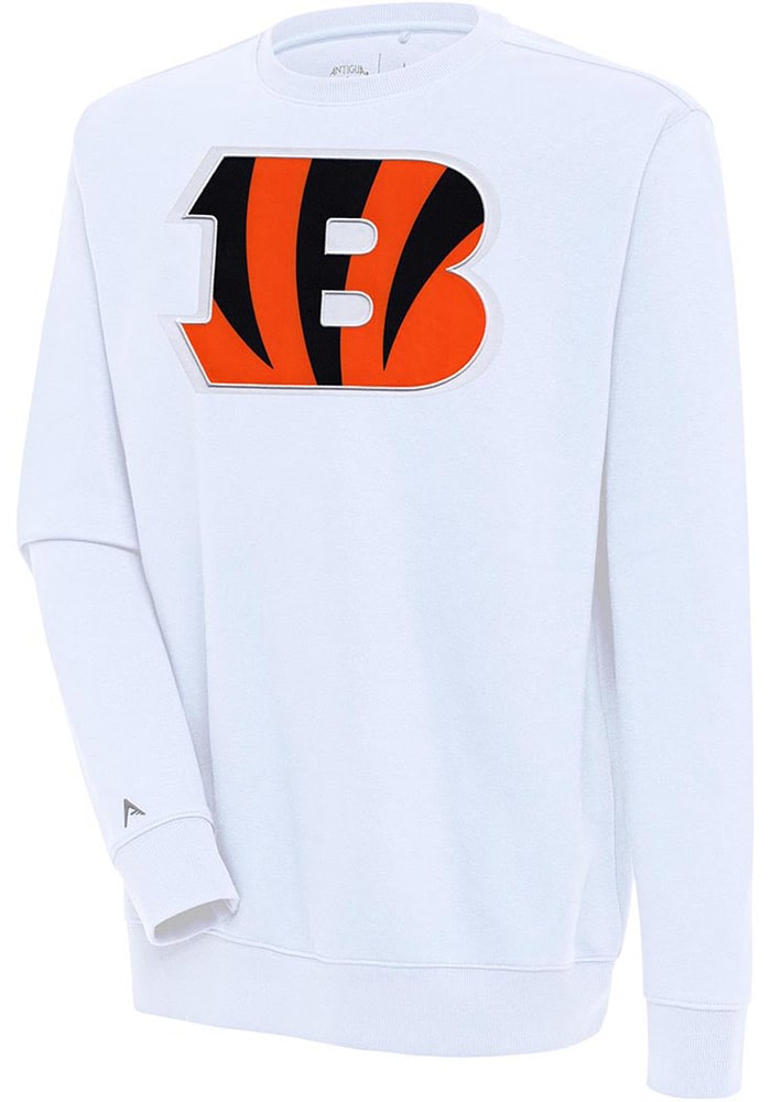 Antigua Cincinnati Bengals Mens Full Front Alternate Victory Long Sleeve Crew Sweatshirt