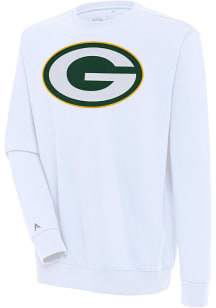 Antigua Green Bay Packers Mens White Victory Long Sleeve Crew Sweatshirt