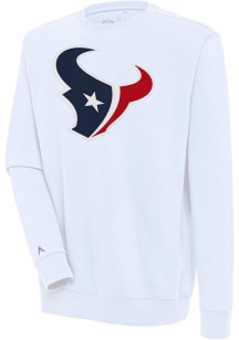Antigua Houston Texans Mens White Victory Long Sleeve Crew Sweatshirt