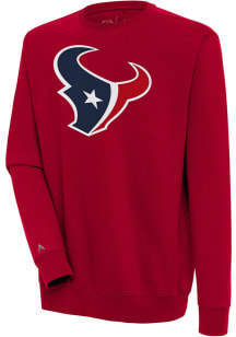 Antigua Houston Texans Mens Red Victory Long Sleeve Crew Sweatshirt