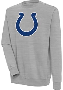 Antigua Indianapolis Colts Mens Grey Victory Long Sleeve Crew Sweatshirt