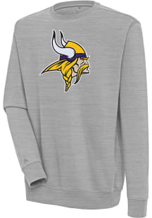 Antigua Minnesota Vikings Mens Grey Victory Long Sleeve Crew Sweatshirt