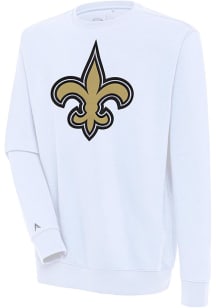 Antigua New Orleans Saints Mens White Victory Long Sleeve Crew Sweatshirt