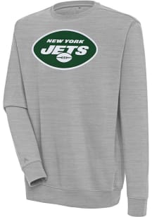 Antigua New York Jets Mens Grey Victory Long Sleeve Crew Sweatshirt