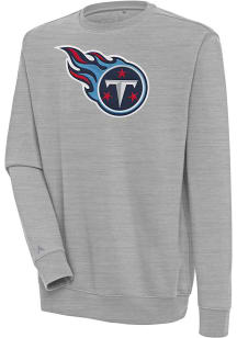 Antigua Tennessee Titans Mens Grey Victory Long Sleeve Crew Sweatshirt
