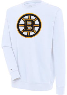 Antigua Boston Bruins Mens White Victory Long Sleeve Crew Sweatshirt