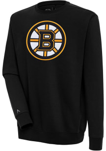 Antigua Boston Bruins Mens Black Victory Long Sleeve Crew Sweatshirt