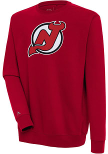 Antigua New Jersey Devils Mens Red Victory Long Sleeve Crew Sweatshirt