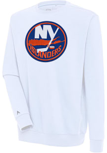 Antigua New York Islanders Mens White Victory Long Sleeve Crew Sweatshirt