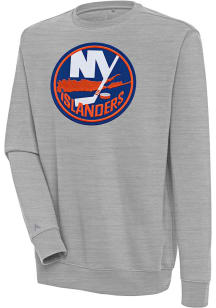 Antigua New York Islanders Mens Grey Victory Long Sleeve Crew Sweatshirt