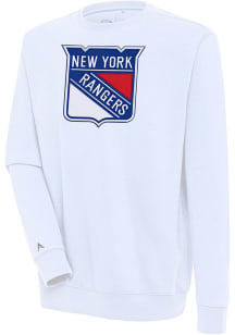 Antigua New York Rangers Mens White Victory Long Sleeve Crew Sweatshirt