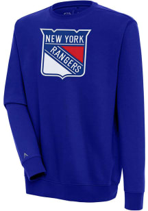 Antigua New York Rangers Mens Blue Victory Long Sleeve Crew Sweatshirt