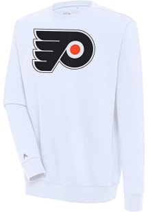 Antigua Philadelphia Flyers Mens White Victory Long Sleeve Crew Sweatshirt